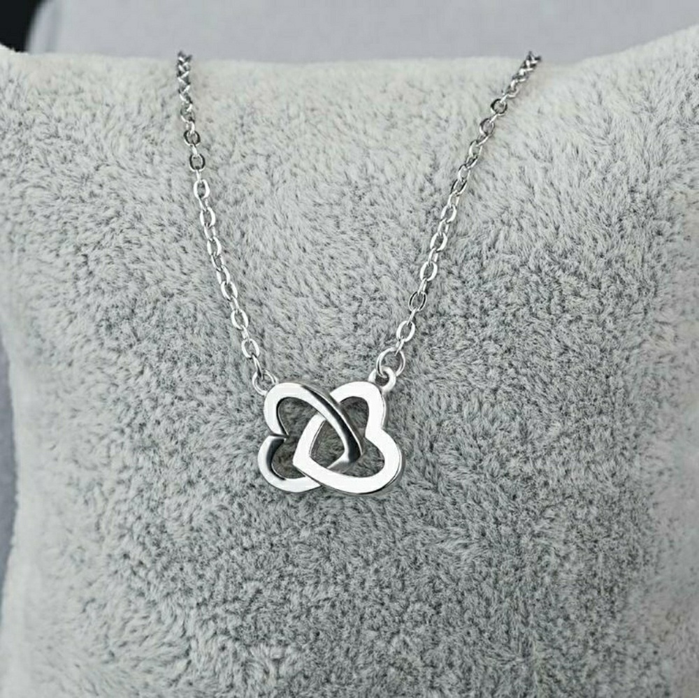 925 sterling Silver heart necklace 18"